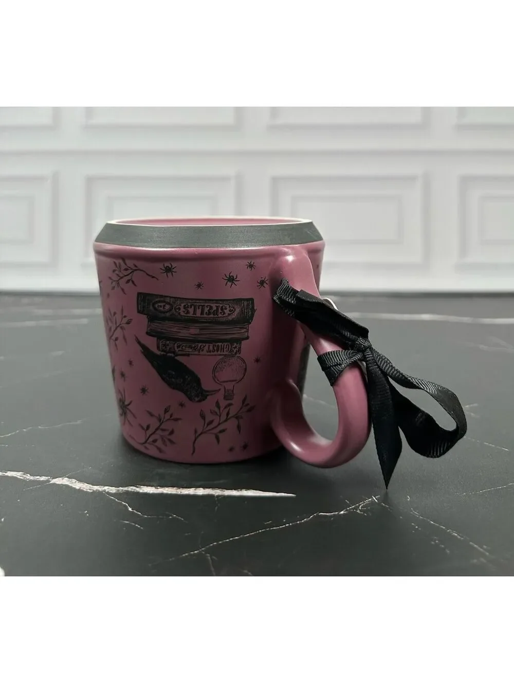 Connecting on Paper 2021 co. Crafted Ceramic Mug with Raven and Spellbook Design
